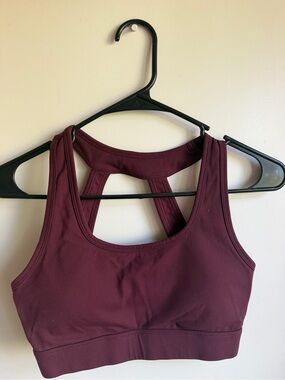 Racerback Maroon Sports Bra - Supportive Everyday Activewear